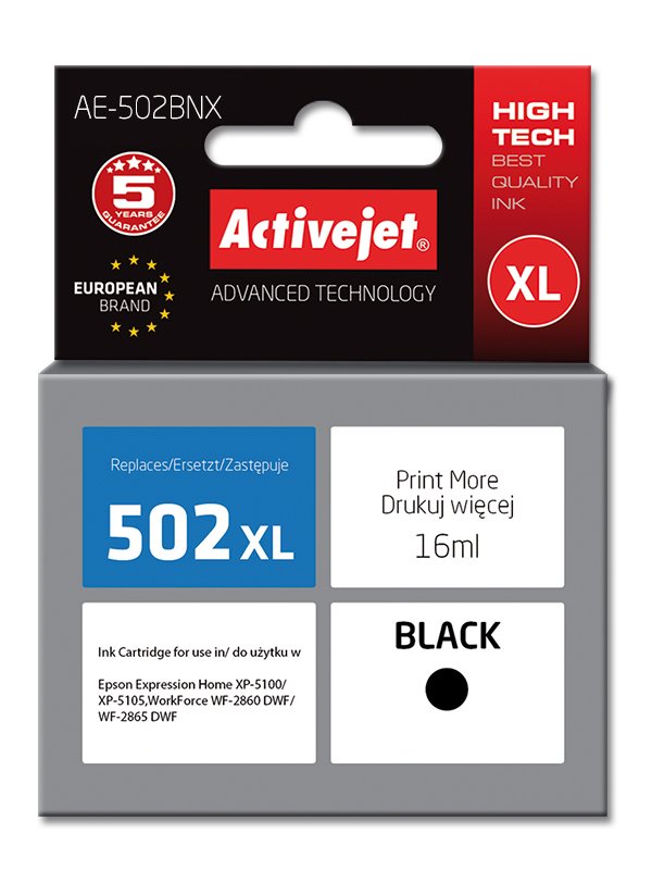 Atrament ActiveJet pre Epson 502XL W14010 AE-502BNX Black 16 ml 