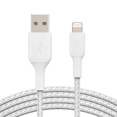 Belkin kábel Boost Charge Braided USB to Lightning 3m - White