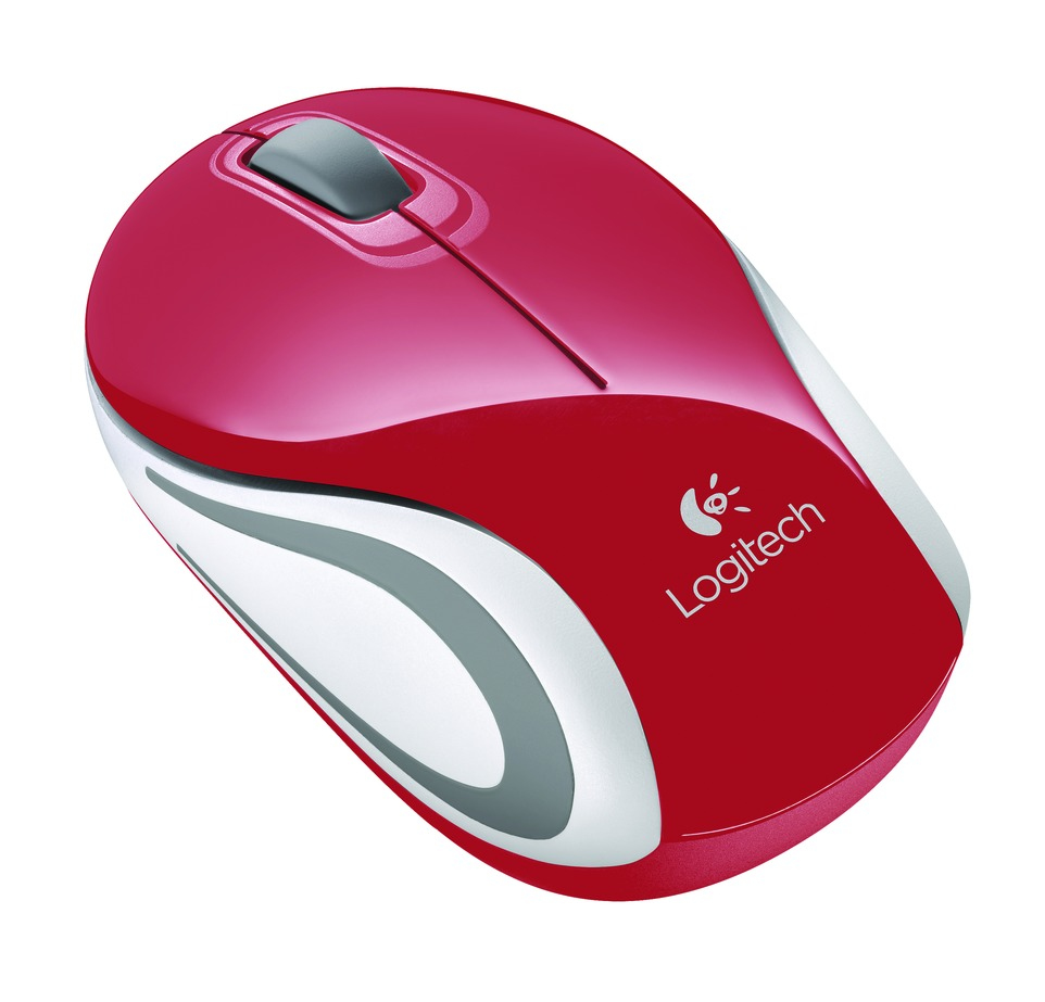 Logitech M187 Wireless Mini Mouse - RED- 2.4GHZ