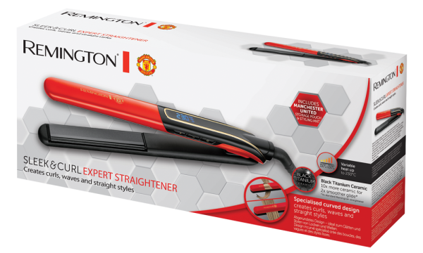 Remington S6755 Žehlička na vlasy Sleek&Curl Manchester United 