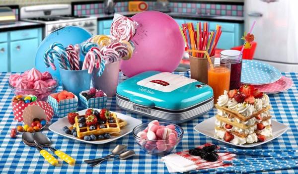 Ariete Party Time Waffle Maker 1973/01, modrý 